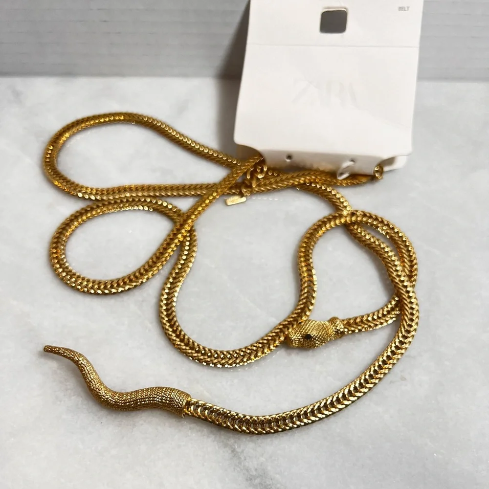 ZARA Size 32 METAL SNAKE BELT NWT - Picture 8 of 8